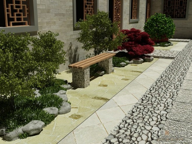 中式庭院-裝修設計效果圖-劉森佳設計師作品-設計本